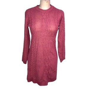 maisolly long sleeve midi pink knit dress size M